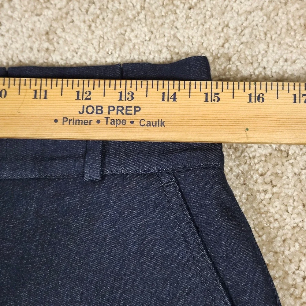 Ann Taylor Denim Pencil Skirt Women's Sz‎ 8 Dark Blue Stretch Pockets Beltloops
